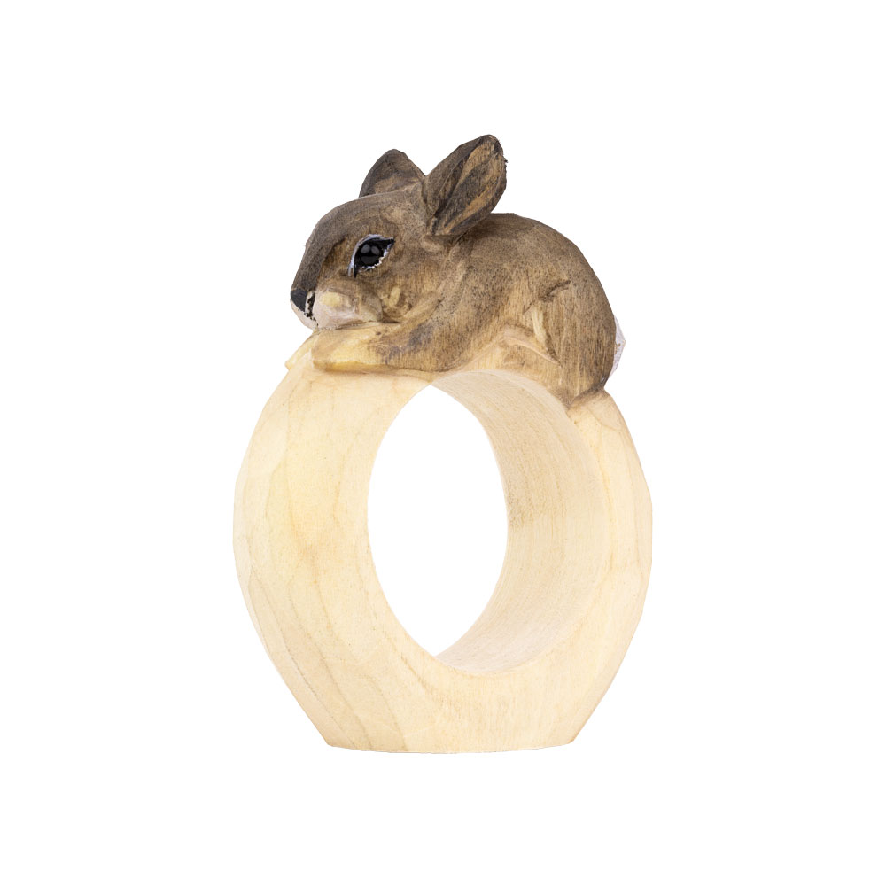 Serviettenring – Kaninchen Klein aus  Lindenholz handgeschnitzt von Wildlife Garden