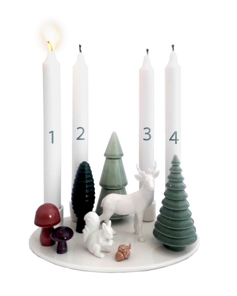 dottir Nordic Design Kerzen 4er Set , Winter Stories 4 candles w/transfer for Advent