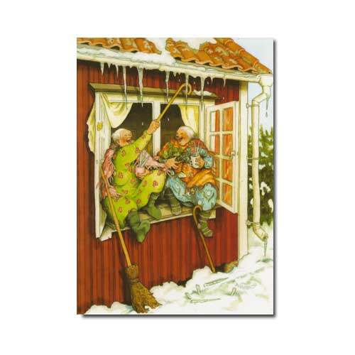 Postkarte Inge Löök " Frauen sitzen im Fenster "  Löök Postkarte 