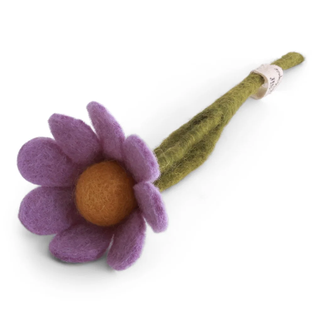 Gry & Sif Filz kleine Anemone mit Blatt, Farbe: Light Purple, ca. 17 cm