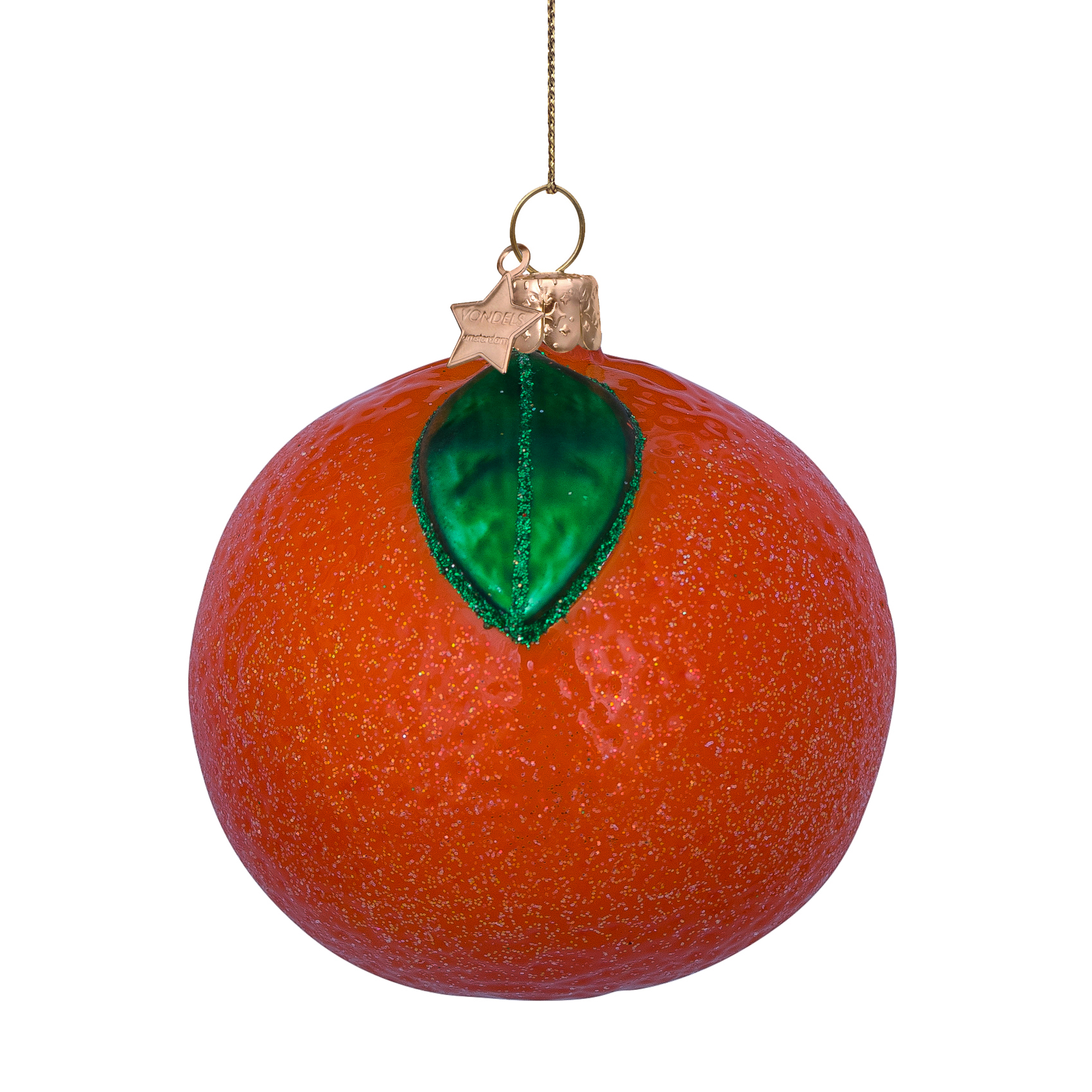 Weihnachtskugel Orange, Glas, D. ca. 8 cm
