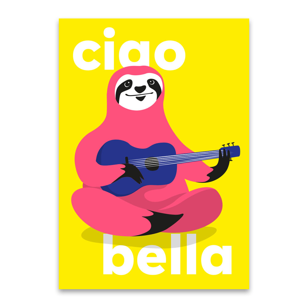 Postkarte ciao bella, neon von neonstyle