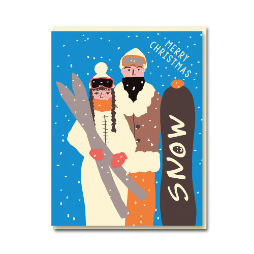 Grußkarte - Emma Cooter Draws Xmas, Snowboard, Merry Christmas