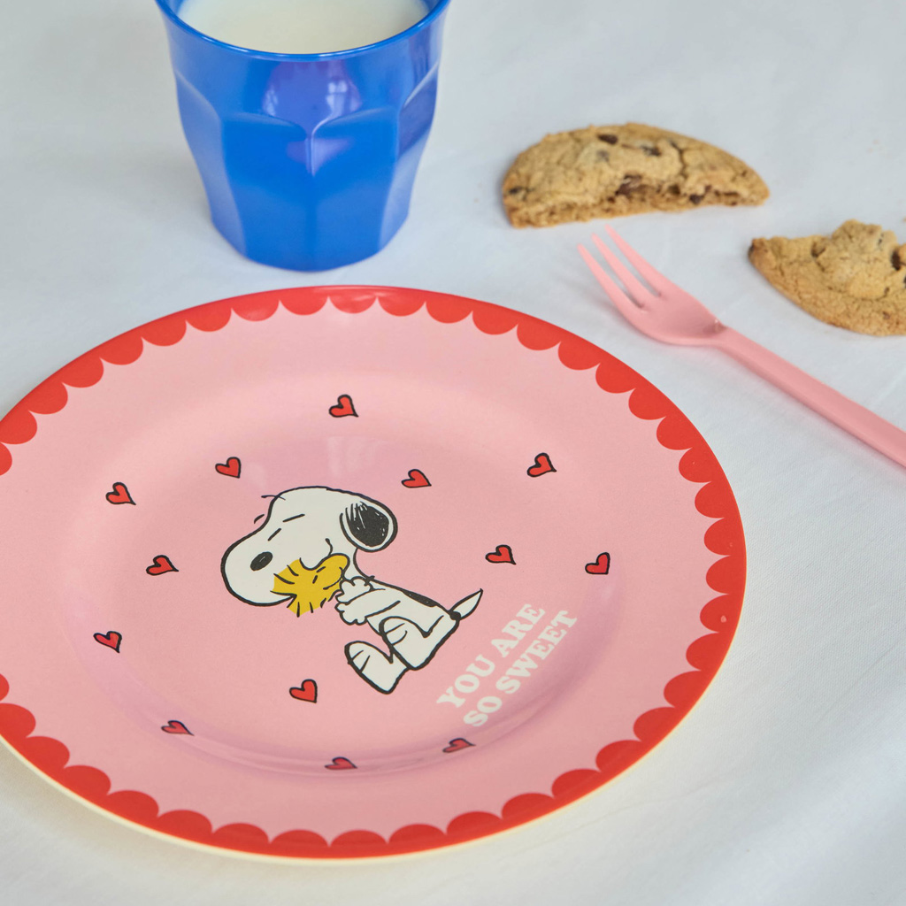 Rice Melamin Teller Snoopy Pink , D. ca. 20 cm