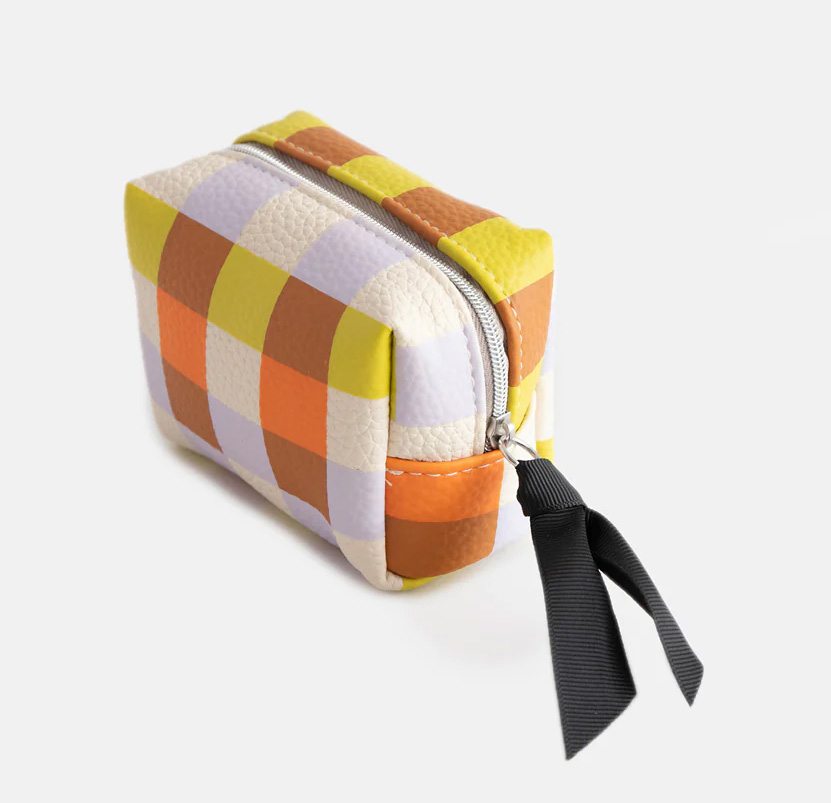 Caroline Gardner Multi Check Ultra Mini Cube Cosmetic Bag, Kosmetiktasche  
