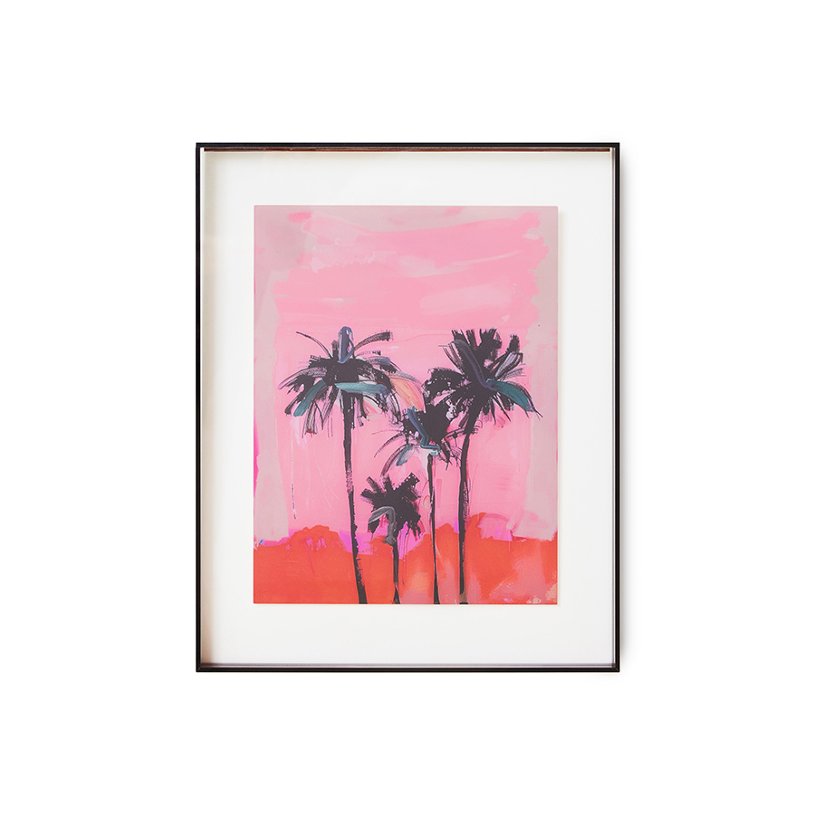 HKliving Acrylic frame brown palms, 40x50cm, Bild mit Acryl Rahmen  