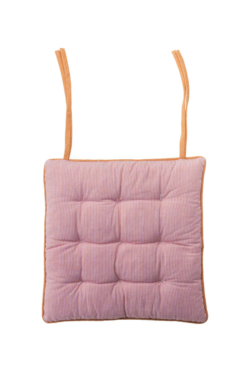 Sitzkissen VIVID LINES, Orange,  ca.50 x 50 cm, Baumwolle (bio), GOTS-zertifiziert , Streifen  