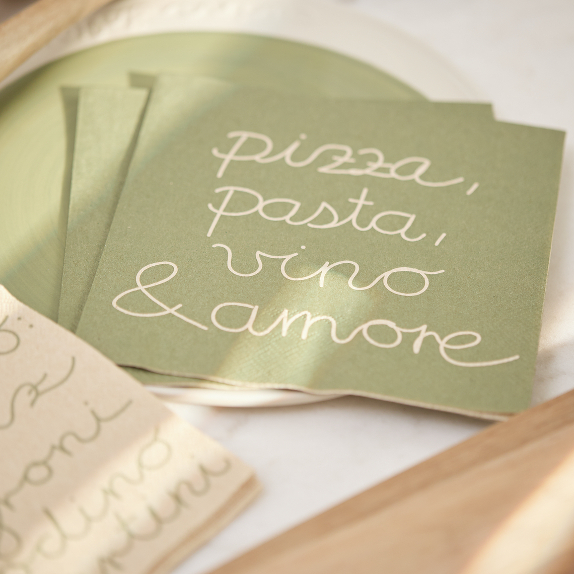 Räder Papierservietten SERVIETTEN "pizza, pasta, vino ...", Lunchservietten , Sommer