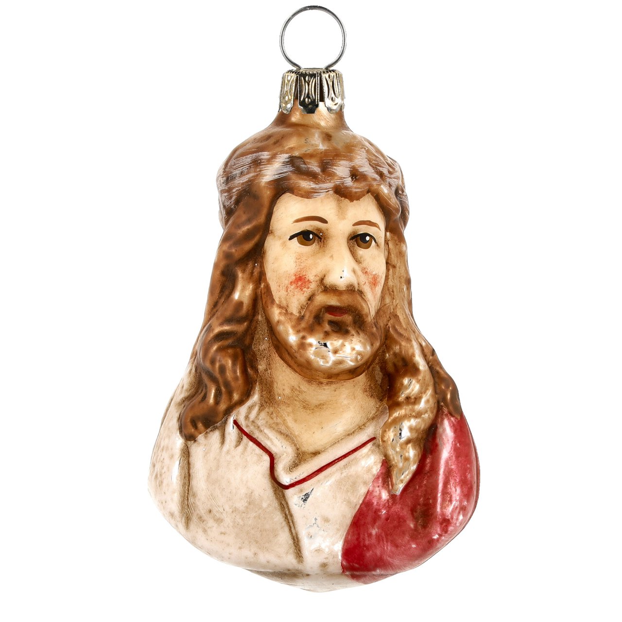 Nostalgie Christbaumschmuck Jesus Christus', weiß / rot (patiniert von Marolin)