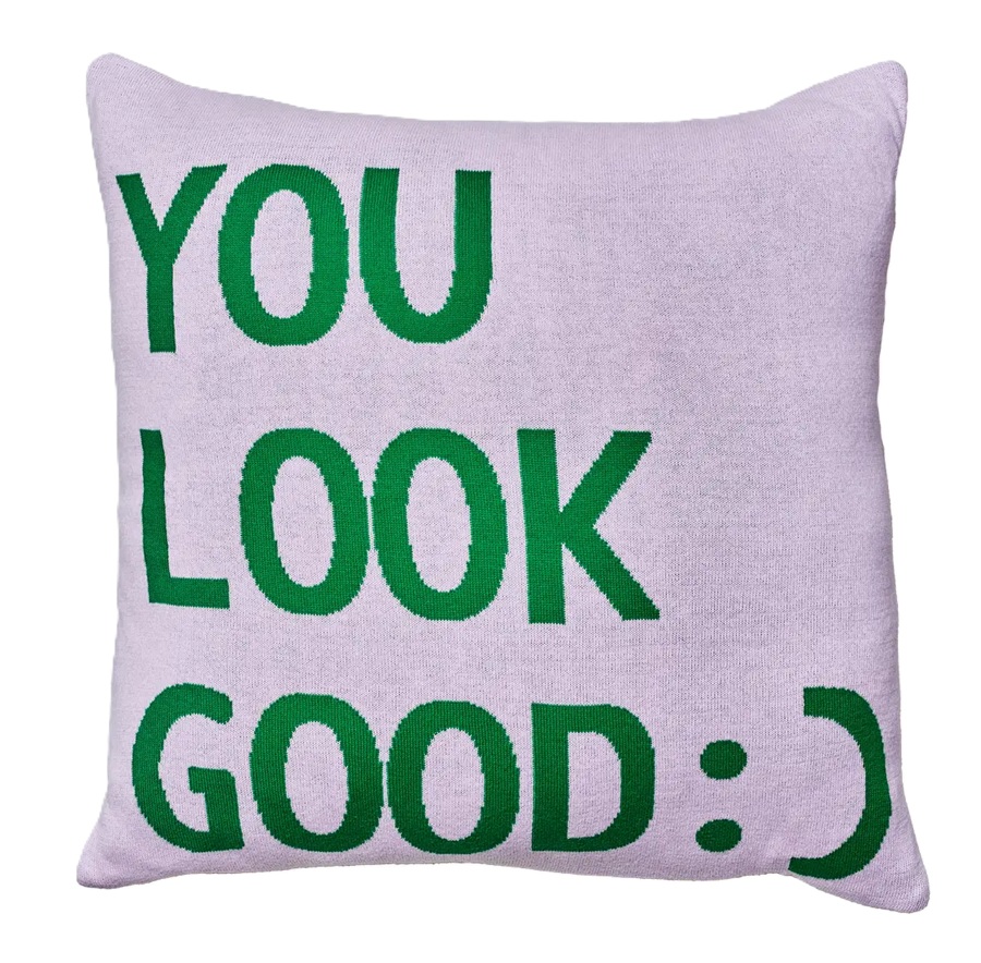 Kissen Baumwollstrick LOOKING GOOD : ), knitted cotton pillow - looking good, ca. 50 x 50 cm