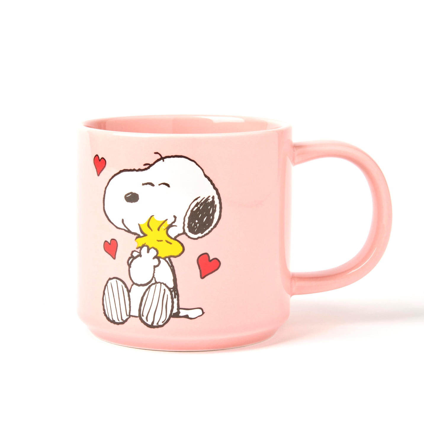 The Peanuts Becher "LOVESONG", Snoopy & Woodstock in Love Tasse, ca. 330 ml  , Rosa