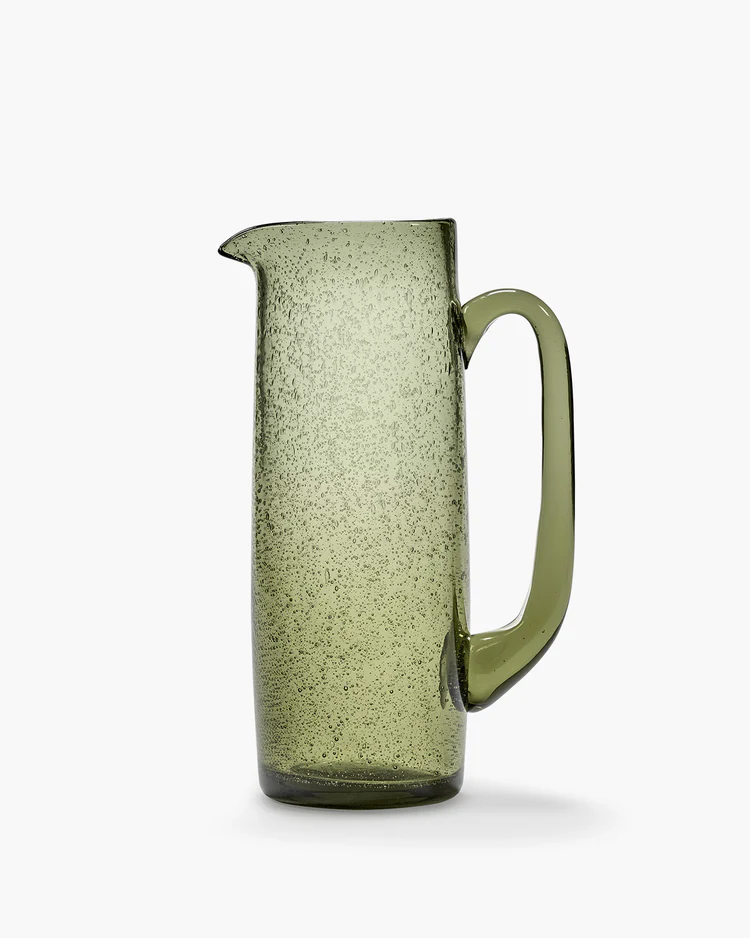 Krug grün Verde Lanza, Glas, Höhe ca. 24,8 cm