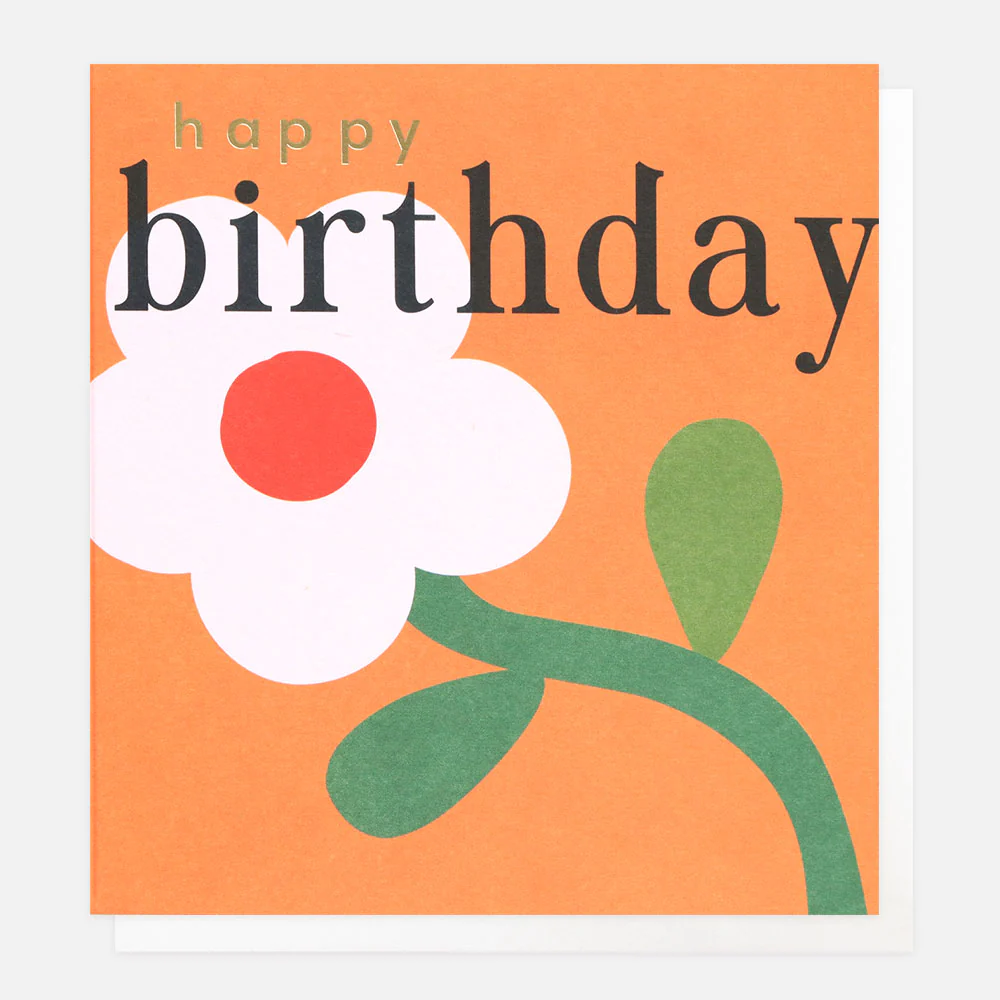 Caroline Gardner Doppelkarte "HAPPY BIRTHDAY PINK ON ORANGE"Geburtstagskarte , FWP010