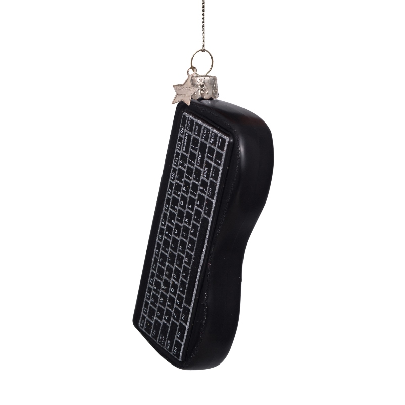 Weihnachtsanhänger schwarze Tastatur , Glas , H ca.11 cm, Computer von Vondels