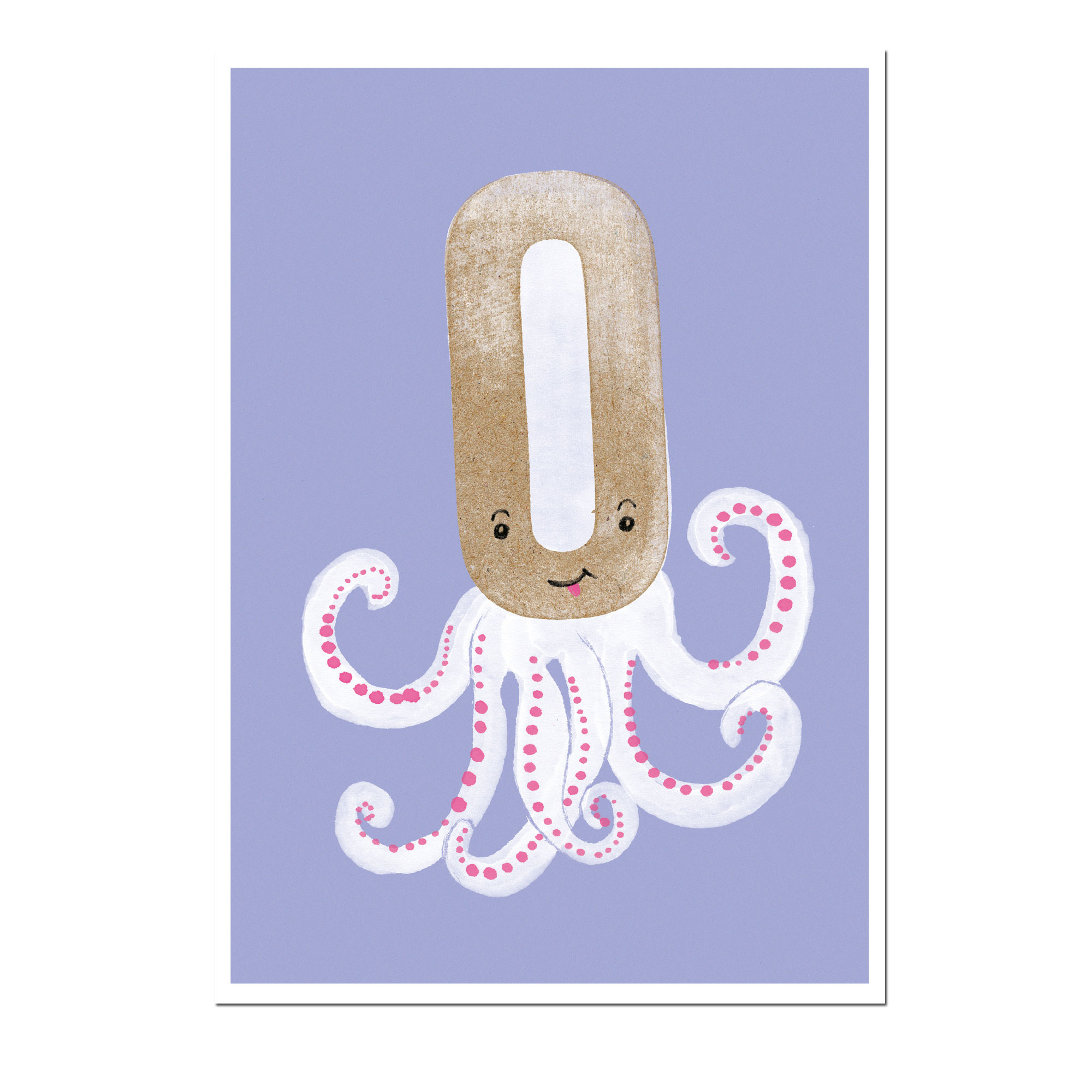 % Postkarte Das ABC - O - von schönegrüsse, Neon, Oktopuss