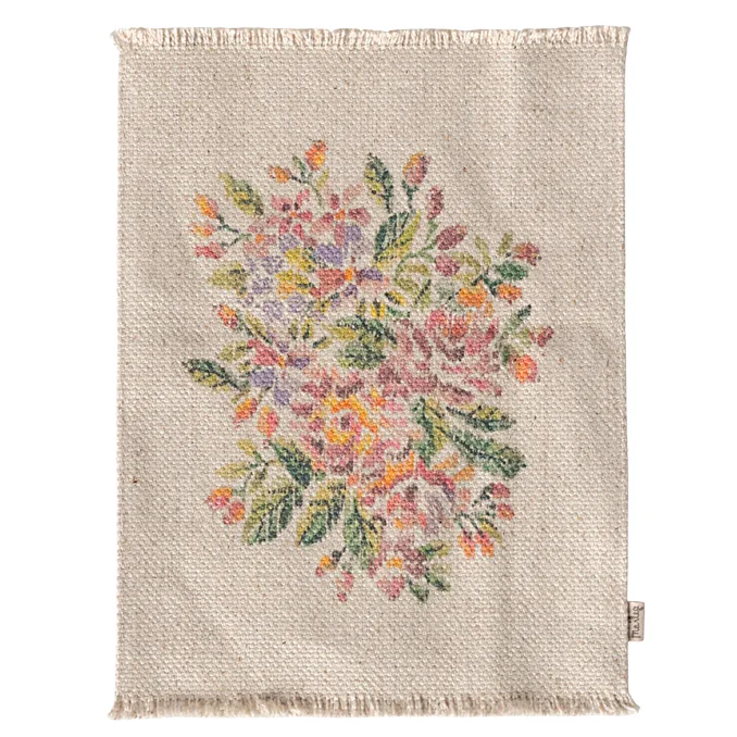Maileg Miniaturteppich, Blümchen, gross, ca.  15,5 x 21 cm
