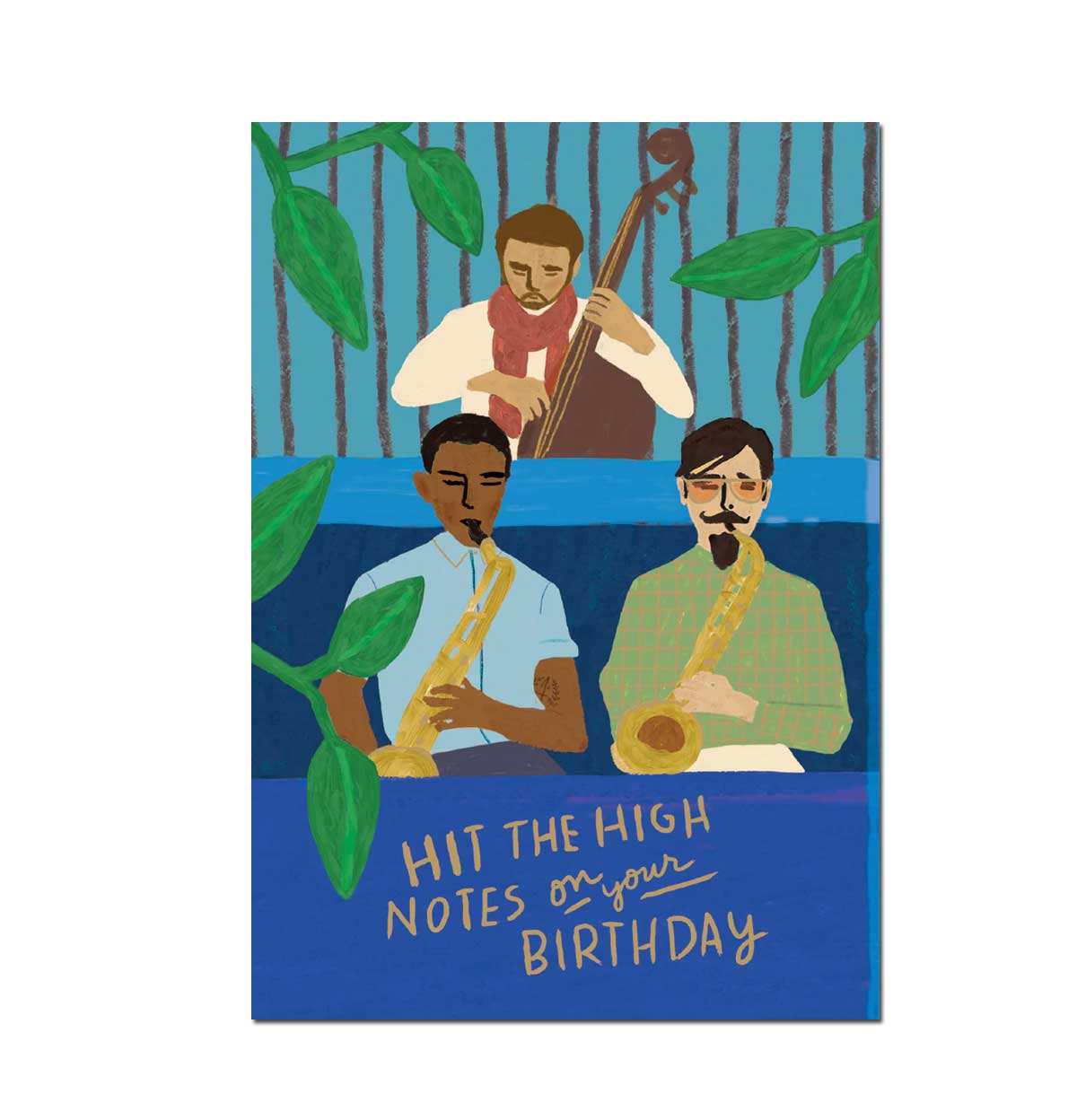 Roger la Borde Doppelkarte "HAPPY BIRTHDAY " jazz Musiker, Glass Menagerie Petite Card, Geburtstagskarte 