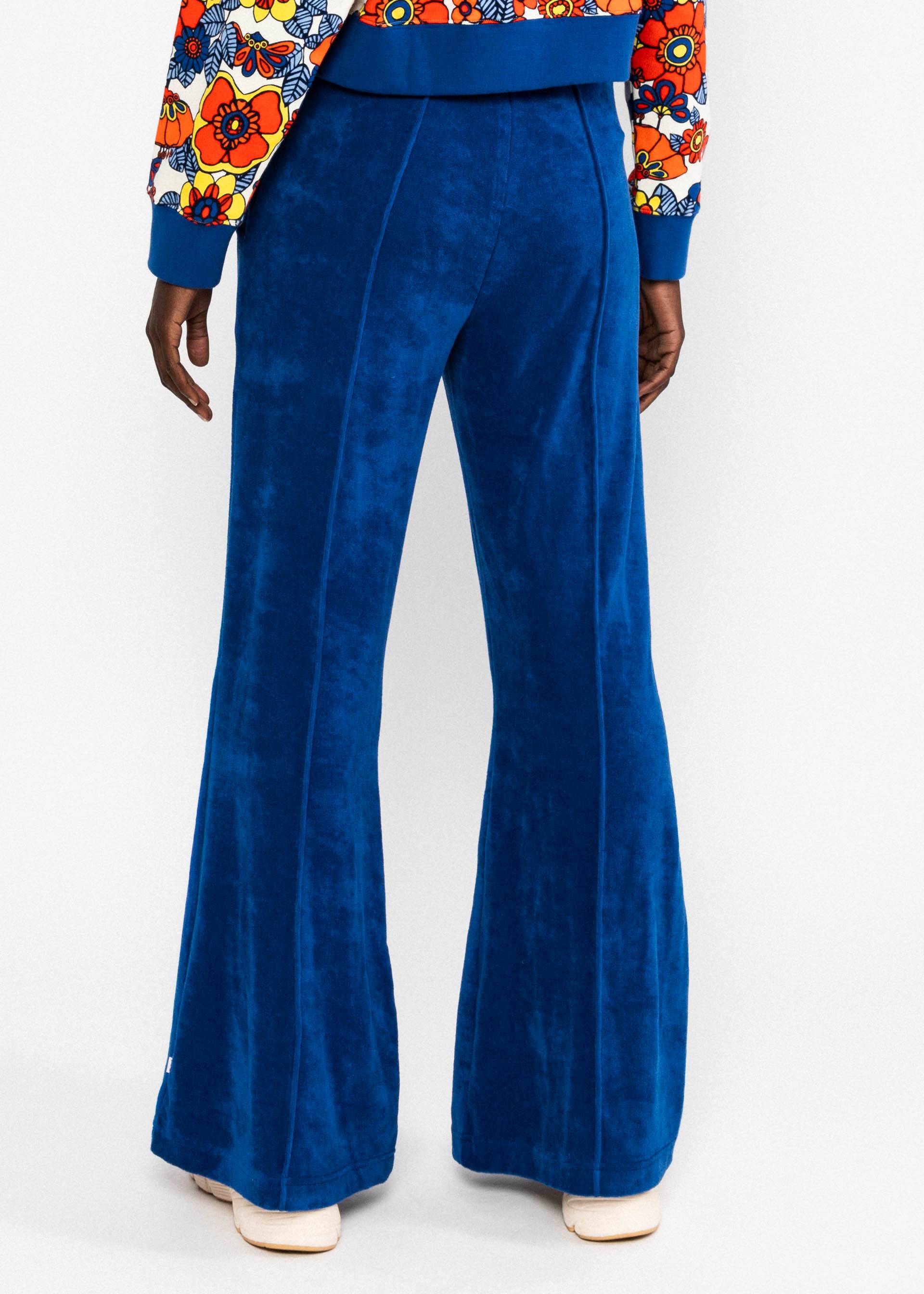 Blutsgeschwister Freizeithose Bell Bottom Beauty- summer 1970, blau, Frottee