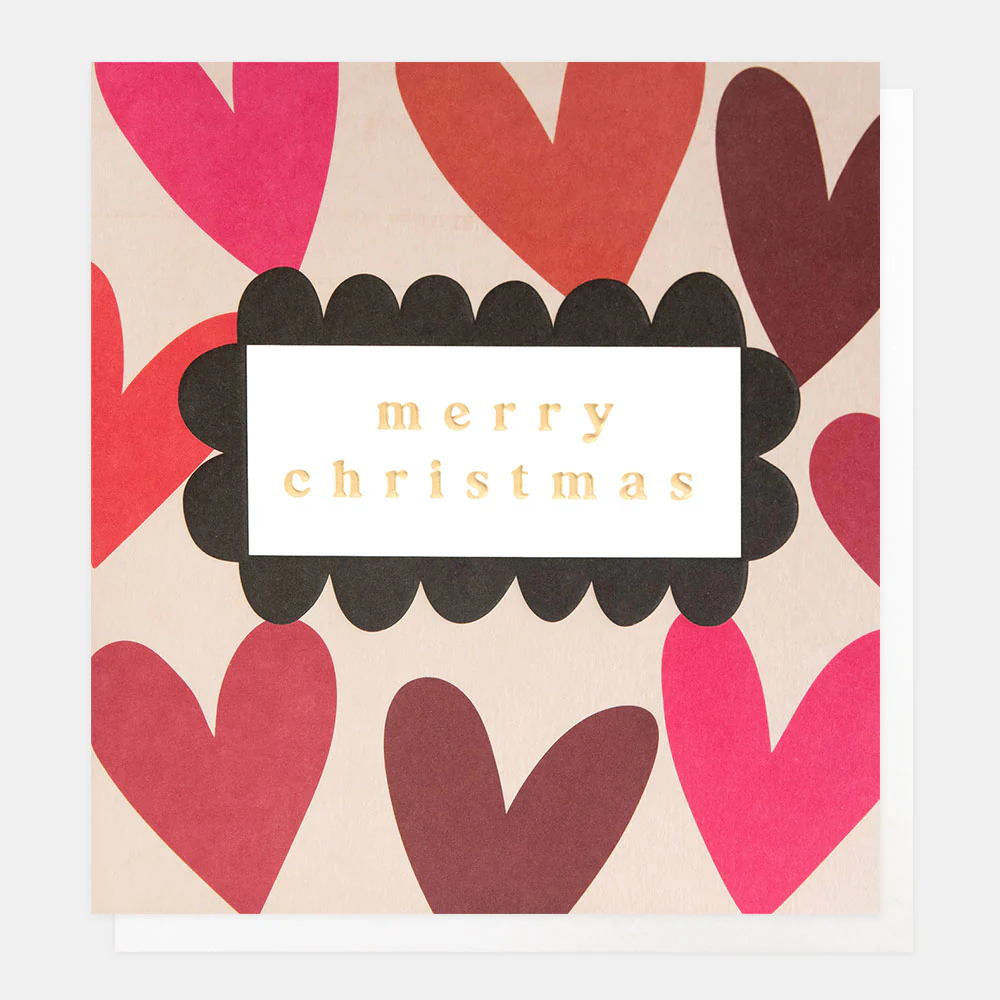 Caroline Gardner Weihnachtskarte "Hearts & Scallop" SGX008, Herzen