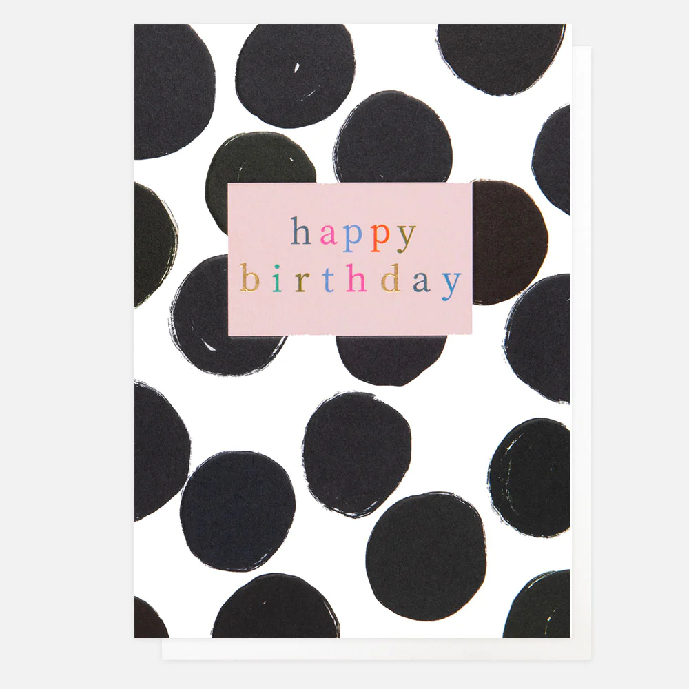 Caroline Gardner Doppelkarte "Mono Spot Happy Birthday Card"Geburtstagskarte , PWK001