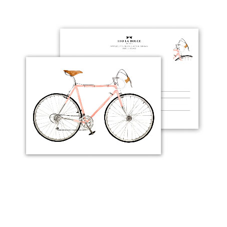 Leo la Douce Postkarte – PINK RACER , Fahrrad, rennrad, 