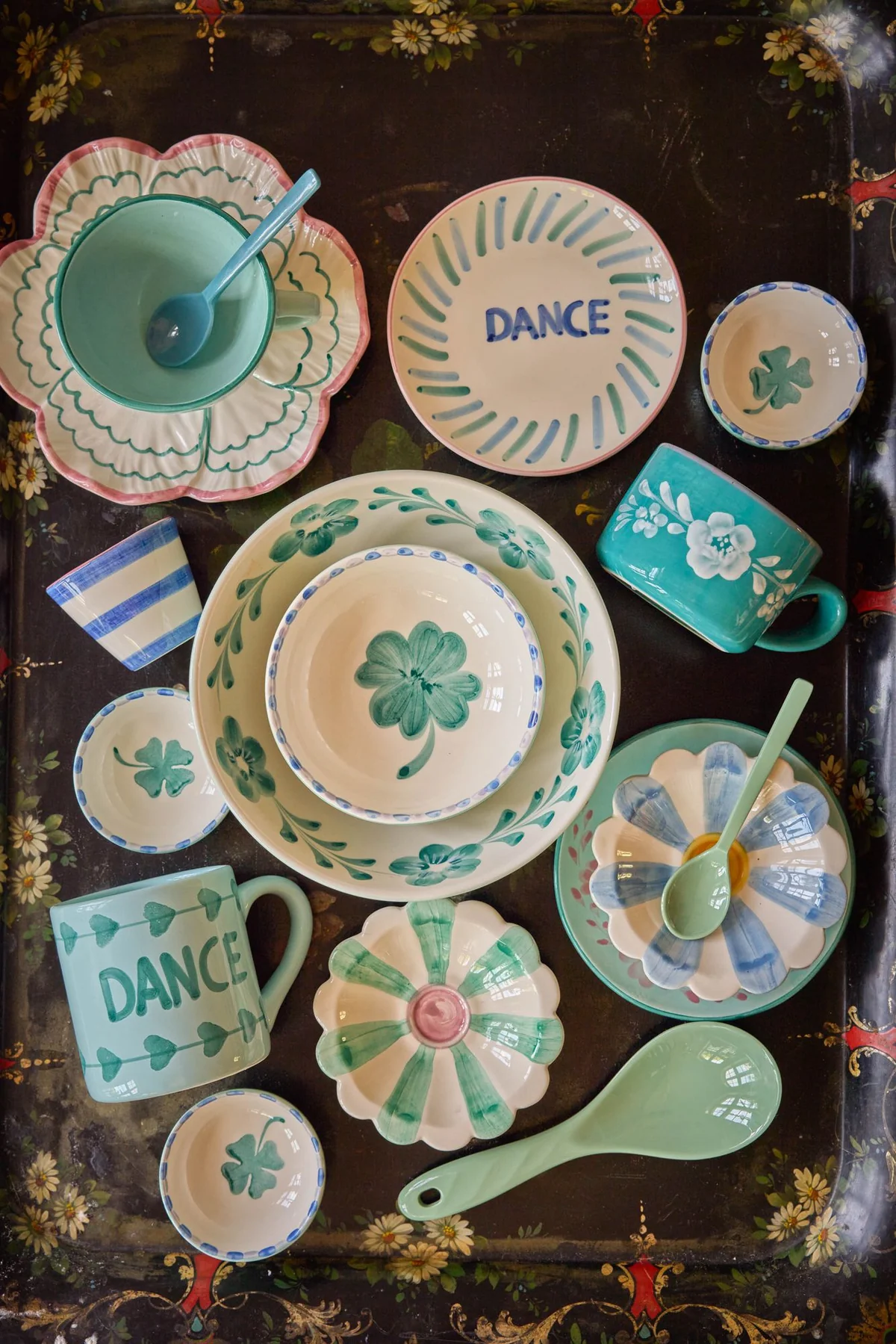 Rice Cappuccino Tasse Flower Wine, Jade,  Hand-painted Flower Wine, Keramik 