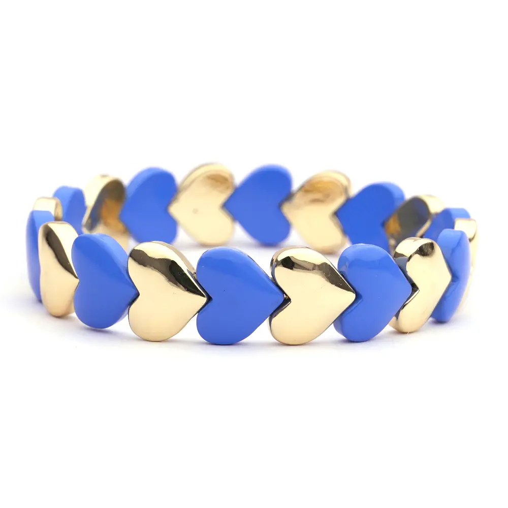 Lot83 LizzyMae Armband Emaille 565 blau Herzen, Modeschmuck    