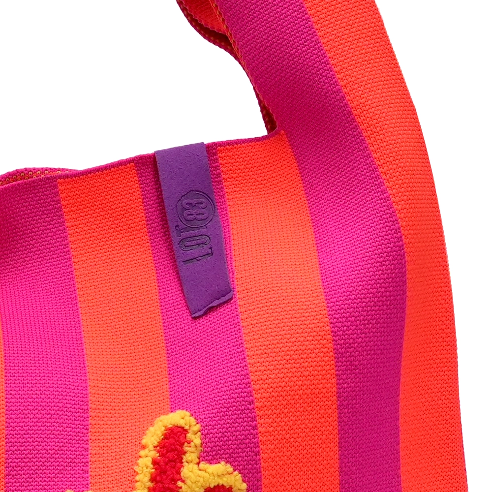 LOT83 Shopper Rebell Loïs 18, beach baby, Streifen Pink, ca.  45 x 35 cm   