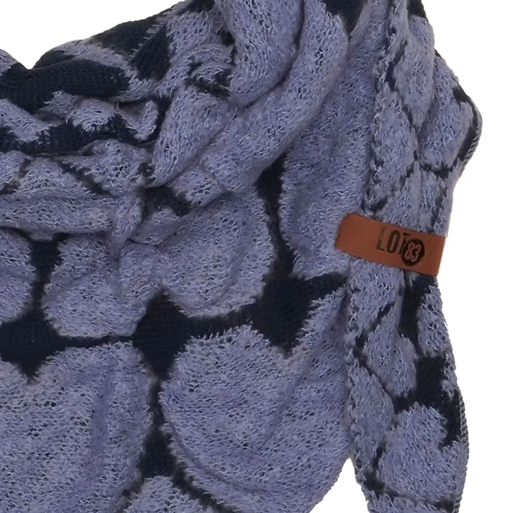LOT83 Schal Xena 01 mit Herzmotiv , Blau