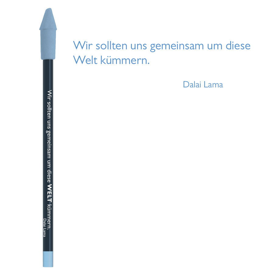  Bleistift dunkelblau "Welt..."/ Dalai Lama von Cedon   