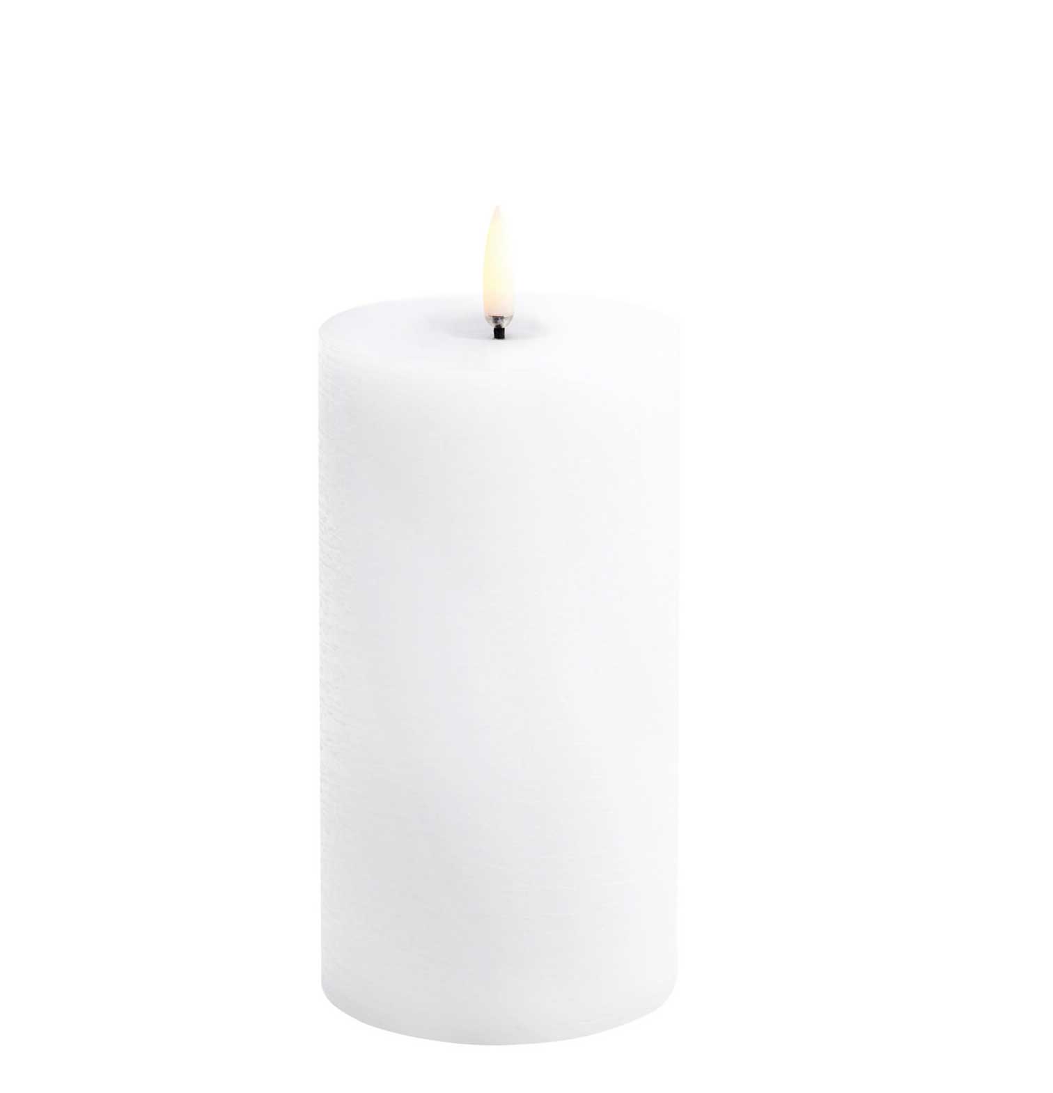 Piffany Copenhagen – UYUNI LIGHTING LED pillar melted candle, Nordic white, Rustic, 7,8x15 cm  