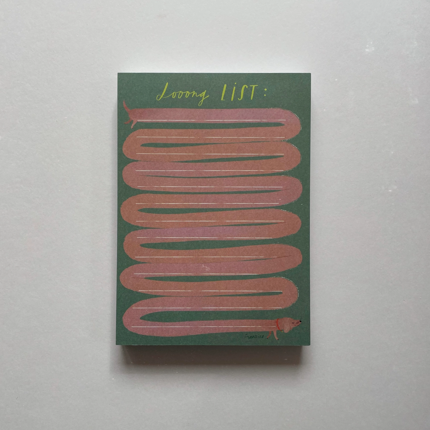 Notizblock Dackel " LOOOONG LIST" von FRANZIZO   