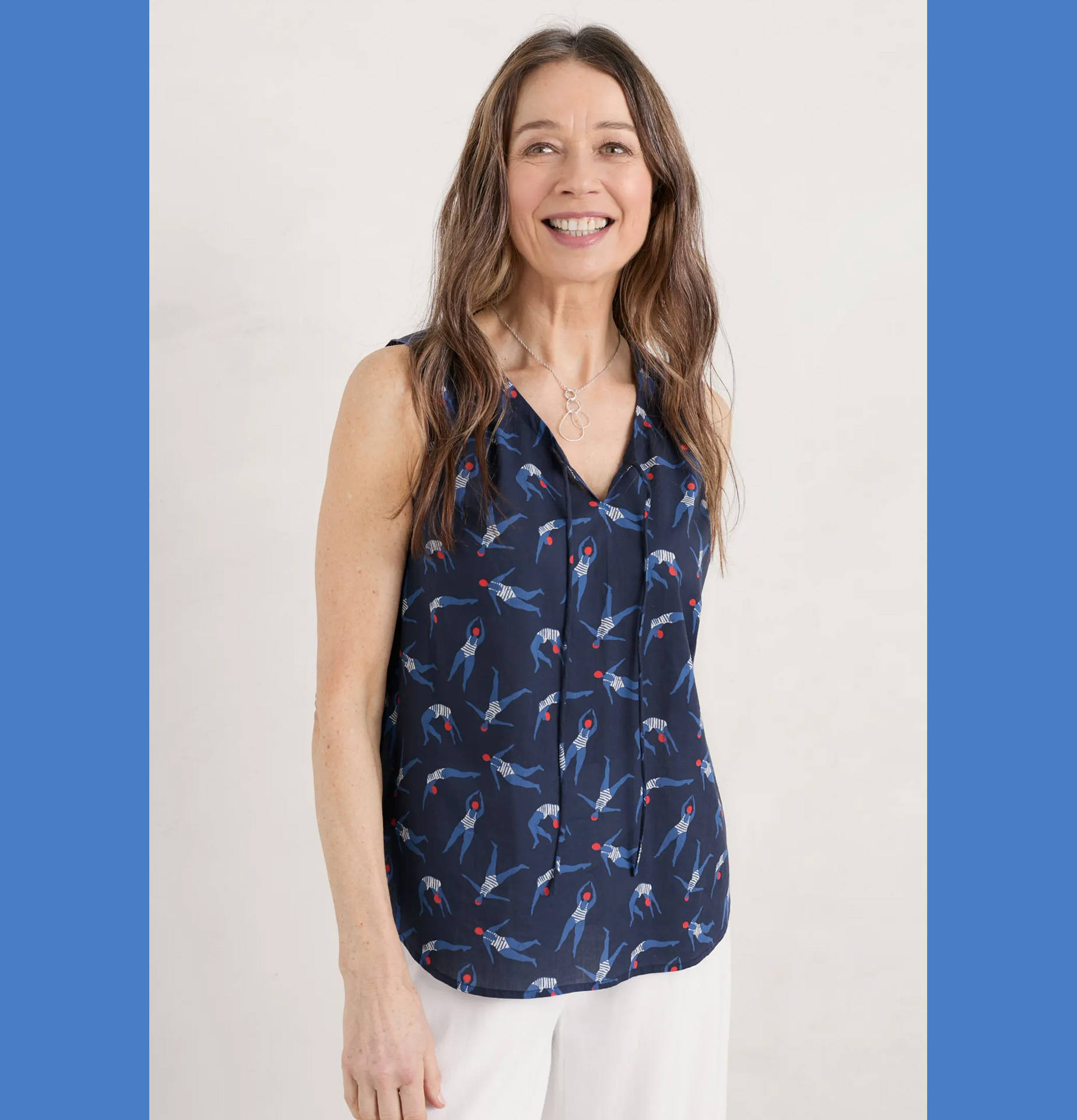 SEASALT Bluse Cobbs Well Sleeveless Top , Motiv: Swimmers Maritime