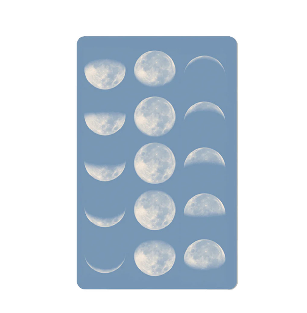 Lunacard Postkarte Blue Moon phases, Mondphasen