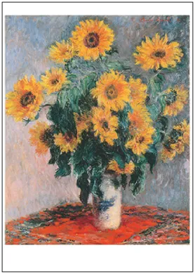 Claude Monet Postkarte " Sonnenblumen-Strauß, 1880" Kunst 
