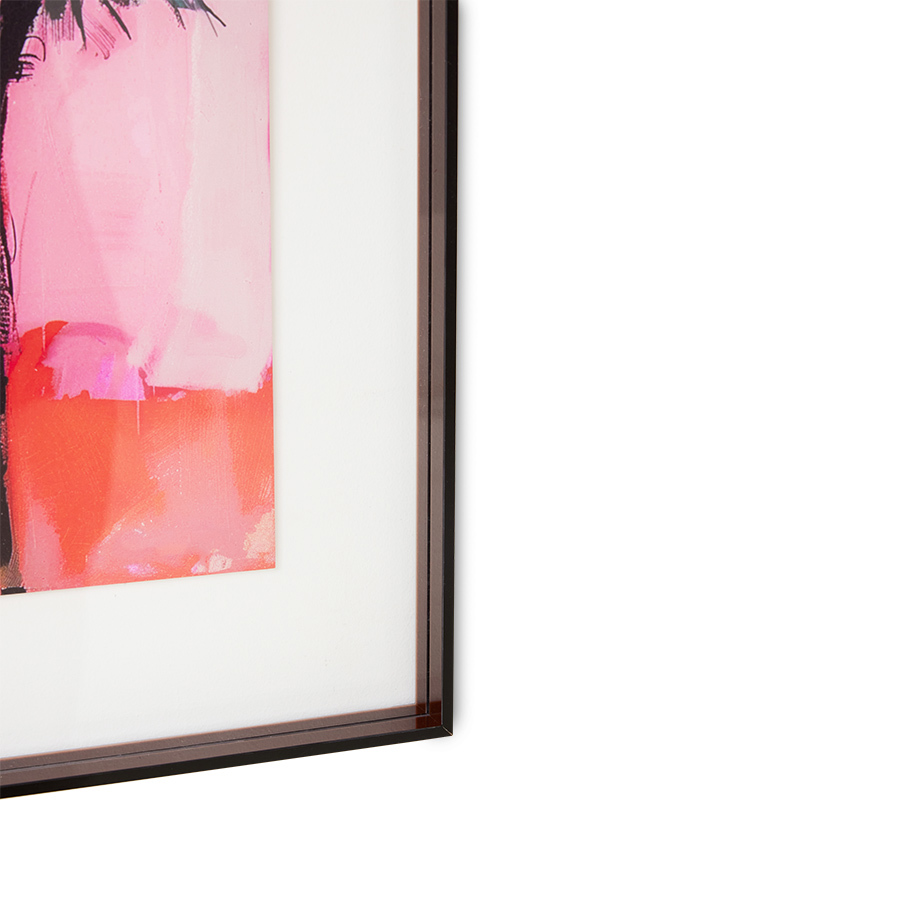 HKliving Acrylic frame brown palms, 40x50cm, Bild mit Acryl Rahmen  