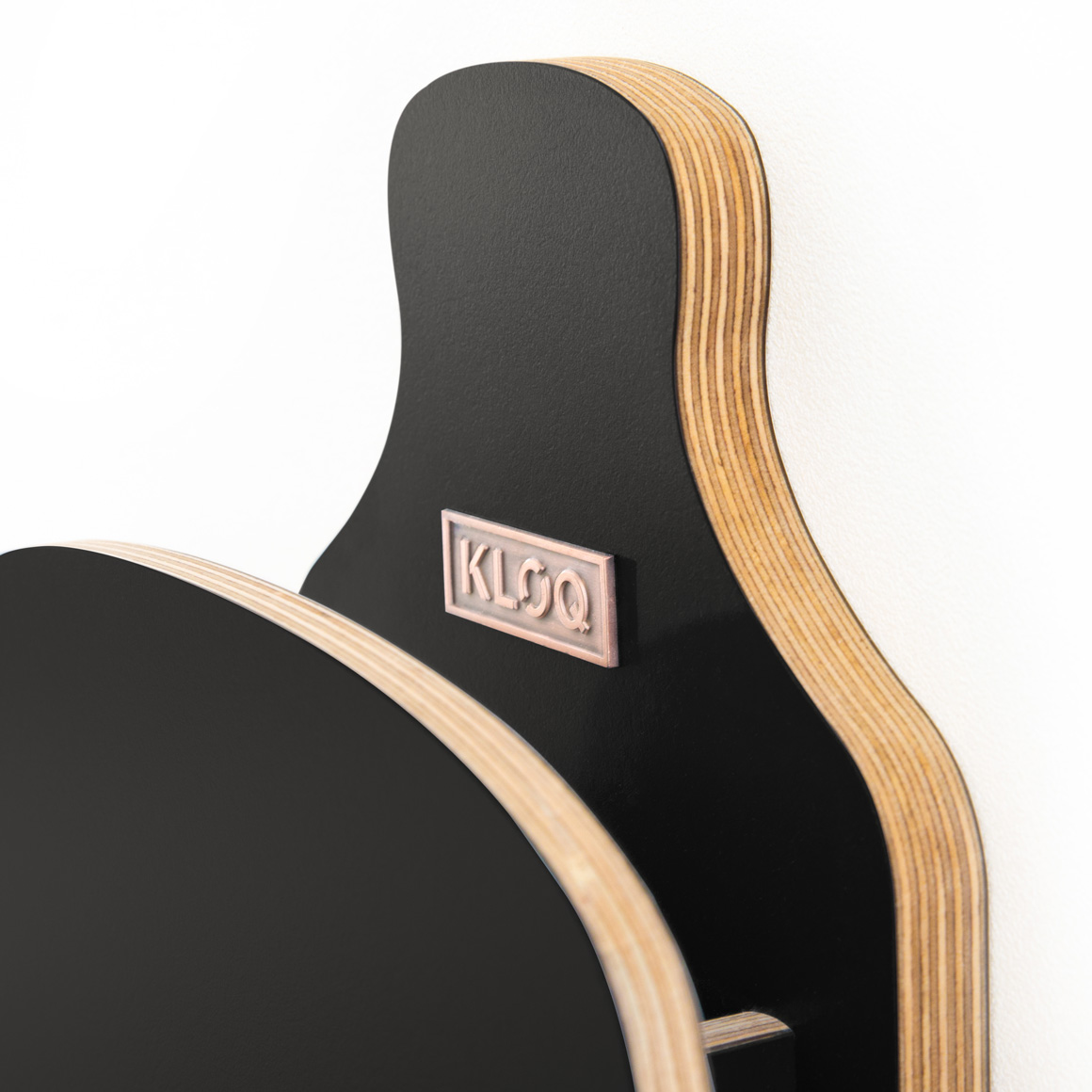 KLOQ Pendeluhr Small Satin Black/Shiny Gold Special Editon, ca. 26 x 20 cm , Schwarz matt, Uhr