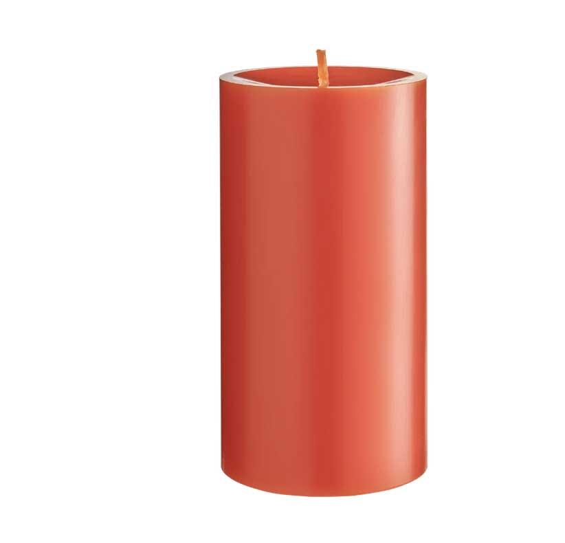 Engels Kerzen, Gegossene Stumpenkerze, D. 8 cm x 15 cm, Farbe: Grapefruit