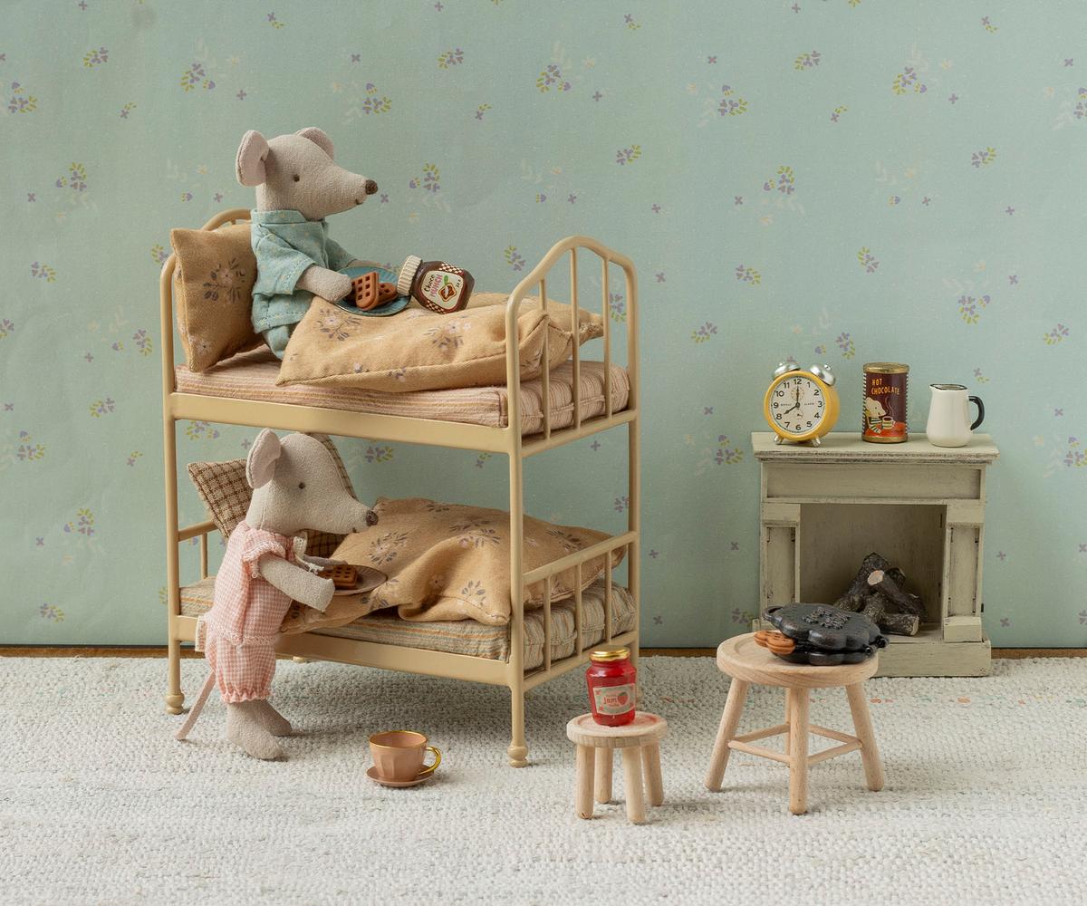 Maileg Etagenbett, Maus – Beige für das  Mausehaus, ca. 17,5 x 14,5 x 9 cm