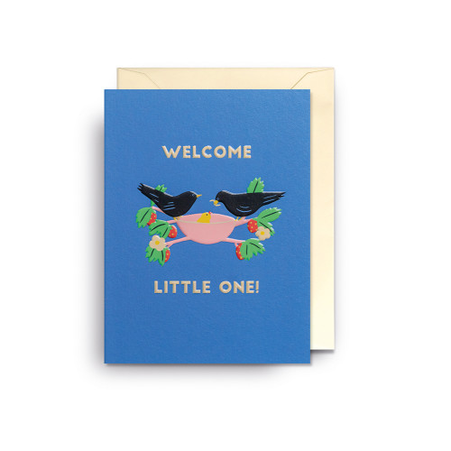Kleine Doppelkarte "Welcome Little One!" von Naomi Wilkinson, Zur Geburt