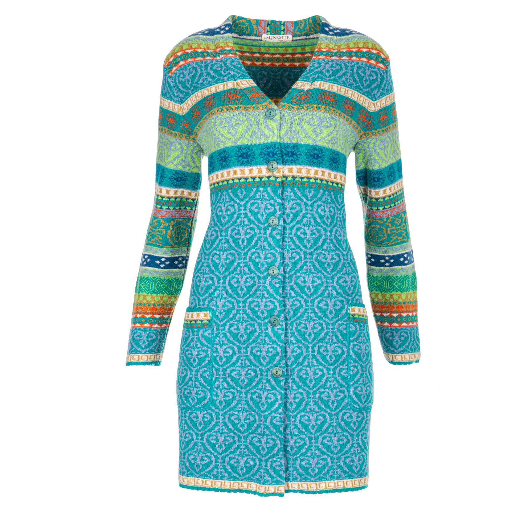 DUNQUE Jacquard-Kurzmantel "Nina" , Farbe ozean-bunt, Made in Germany 