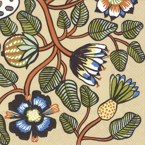 MARIMEKKO Papierservietten TIARA cream, 33 x 33  cm, Lunchservietten von IHR