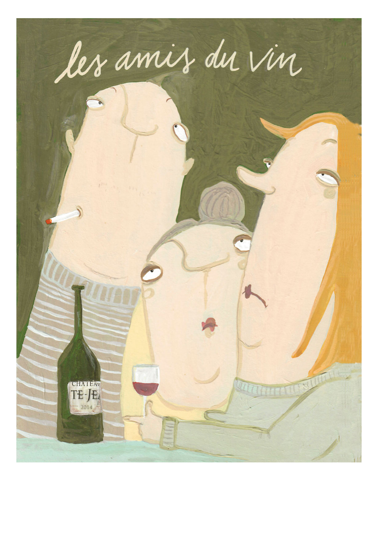 Postkarte kittiekatstudio "les amis" von kittiekatstudio
