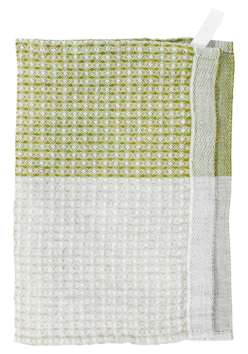 Lapuan Kankurit Geschirrtuch/ Waschlappen " EEVA" linen-olive, ca. 25 x 32 cm 