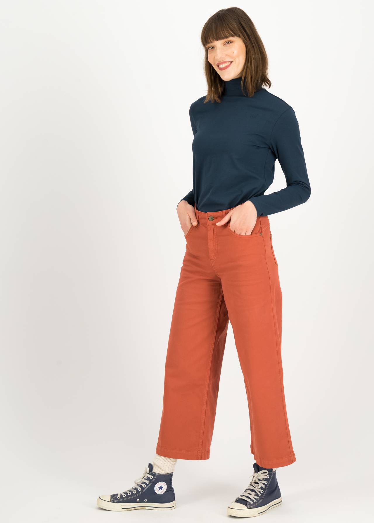 % Blutsgeschwister  Hose High Waist Culotte,  light brown sugar, Größe L / 40 %%