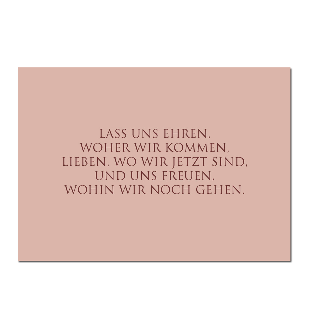 Wunderwort Postkarte "Lass uns ehren…"