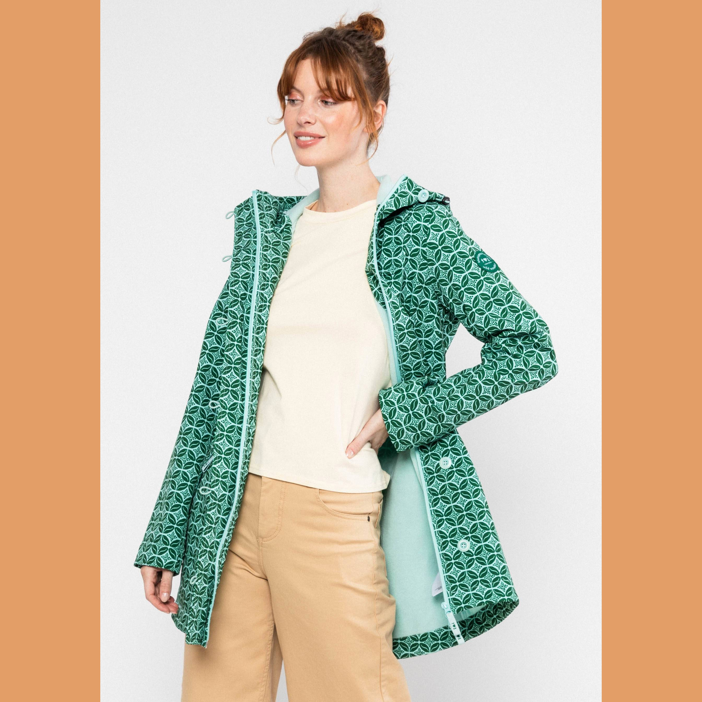 Blutsgeschwister Softshelljacke Wild Weather - moonlit bloom, Grün