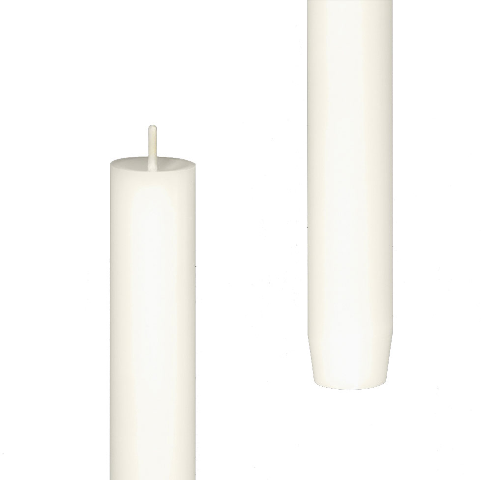 Engels Kerzen  Stabkerze gegossen, Größe D. 2,2 x H 24 cm ELFENBEIN