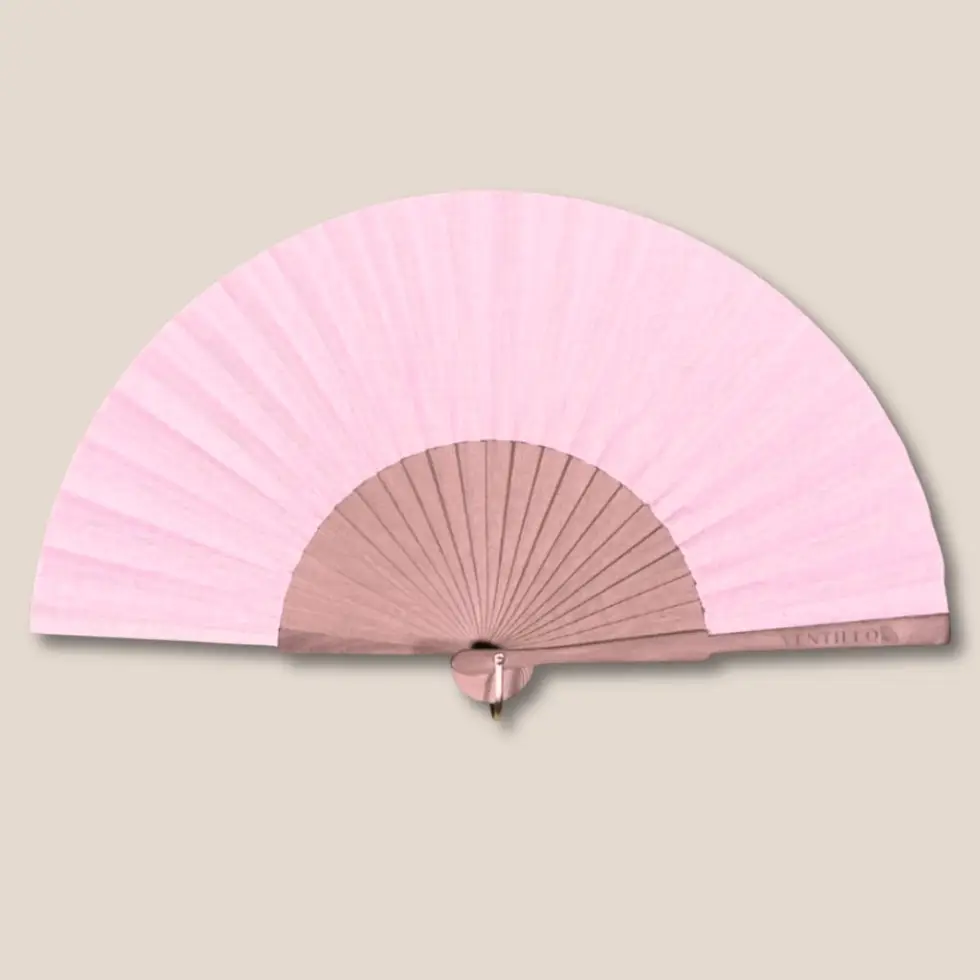Fächer Nr. 7 " UNI" ROSA  aus Spanien, Birnenholz