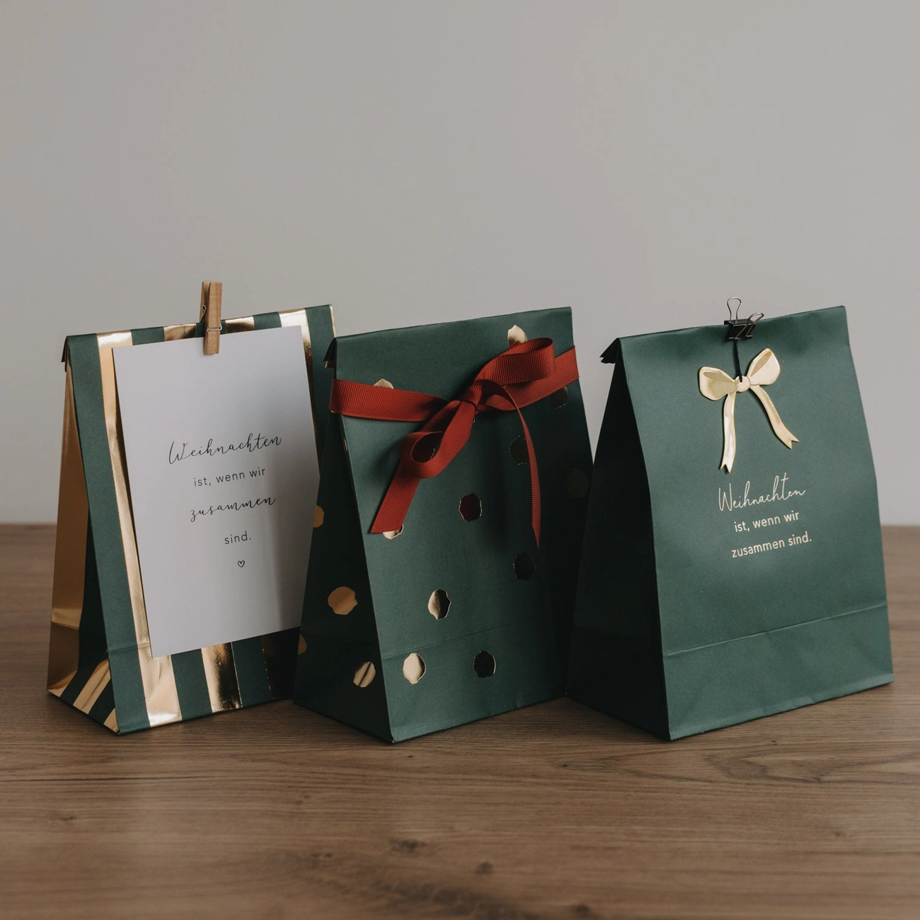Eulenschnitt Papiertüten Weihnachten S im 6er Set